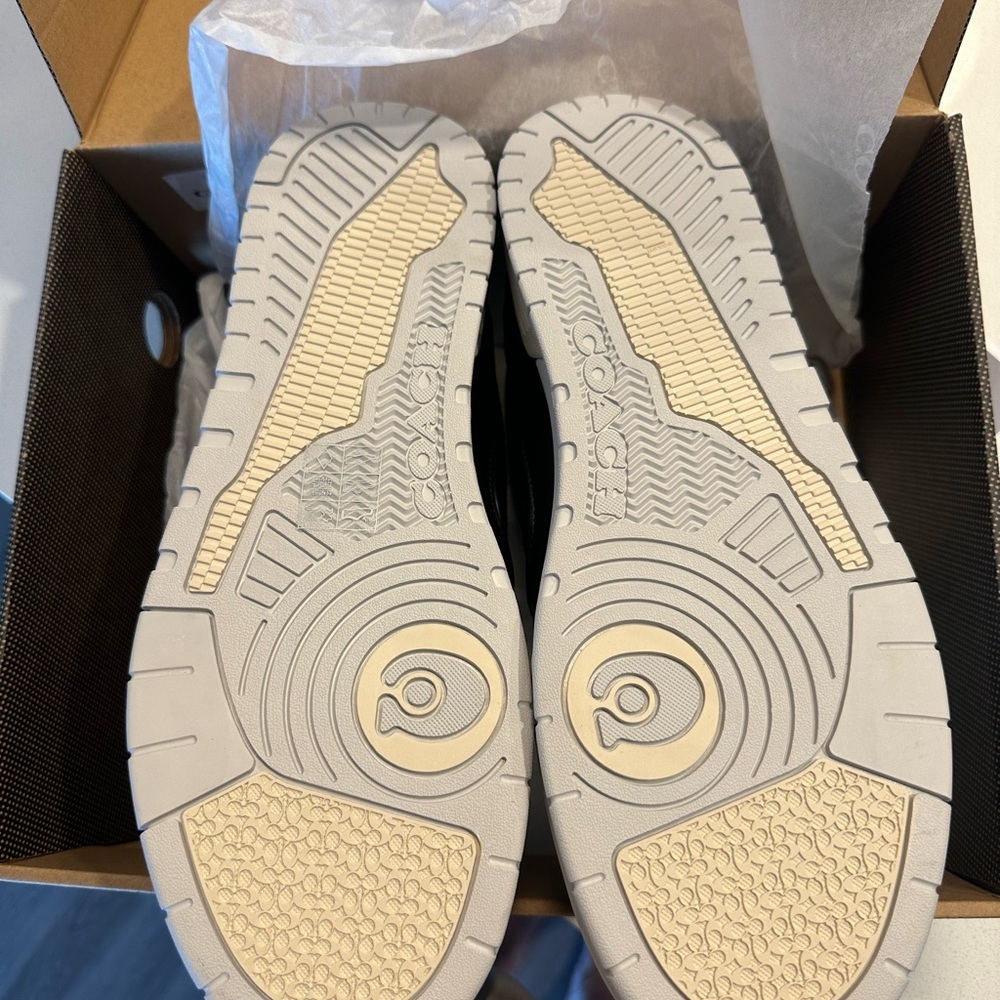 Coach Black and Cream High-Top Sneakers - Picture 2 of 5